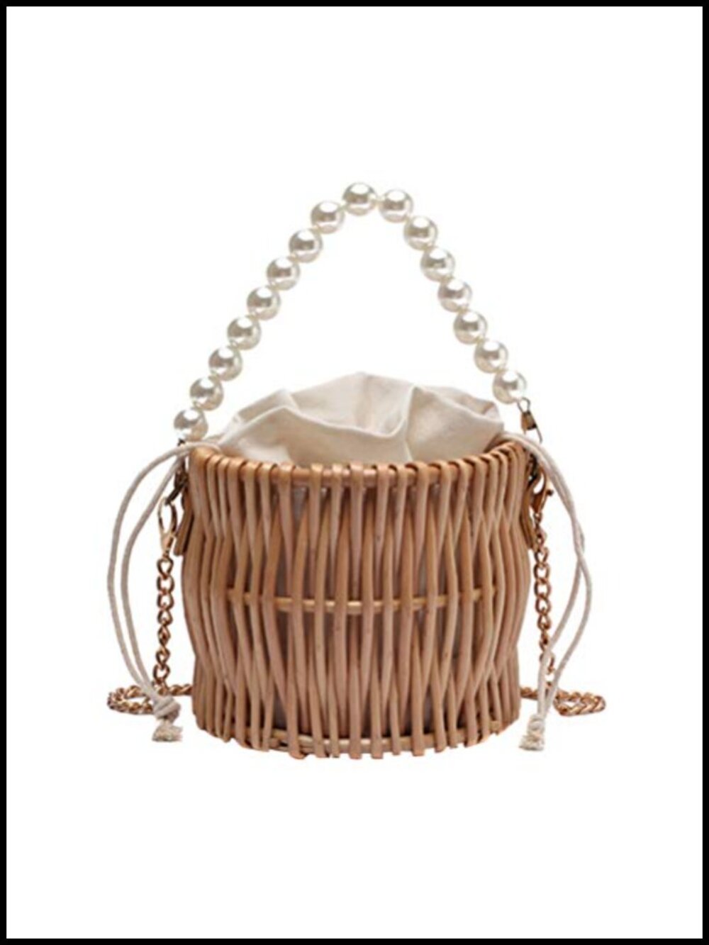 Pearl Woven Crossbody Bag Small Shoulder Purse Summer Beach Party